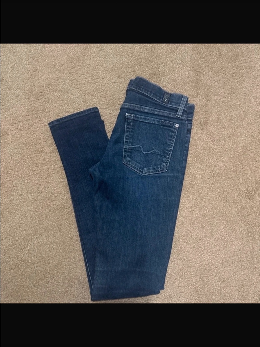 7 For All Mankind Dark Blue Skinny Jeans